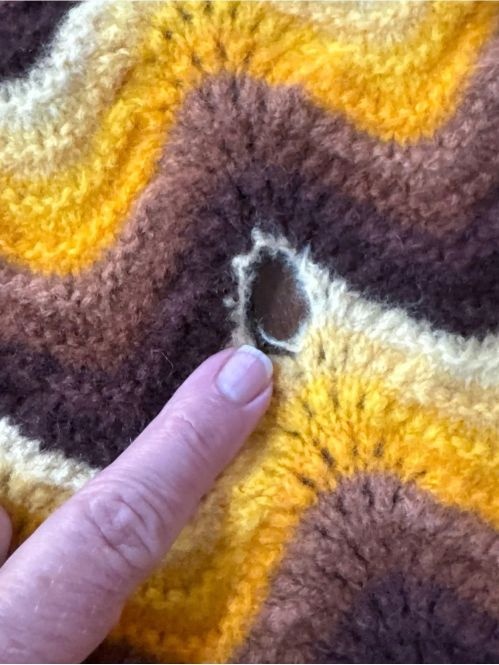 Chevron Wave Throw Blanket in Yellow and Brown - Cozy Accent Throw